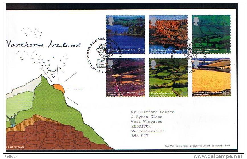 2004 GB FDC First Day Cover - Northern Ireland Views - Ref 474 - 2001-2010. Decimale Uitgaven