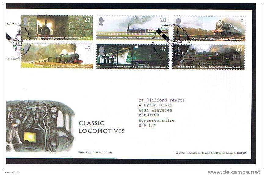 2004 GB FDC First Day Cover - Classic Locomotives - Railway Theme - Ref 474 - 2001-2010 Em. Décimales