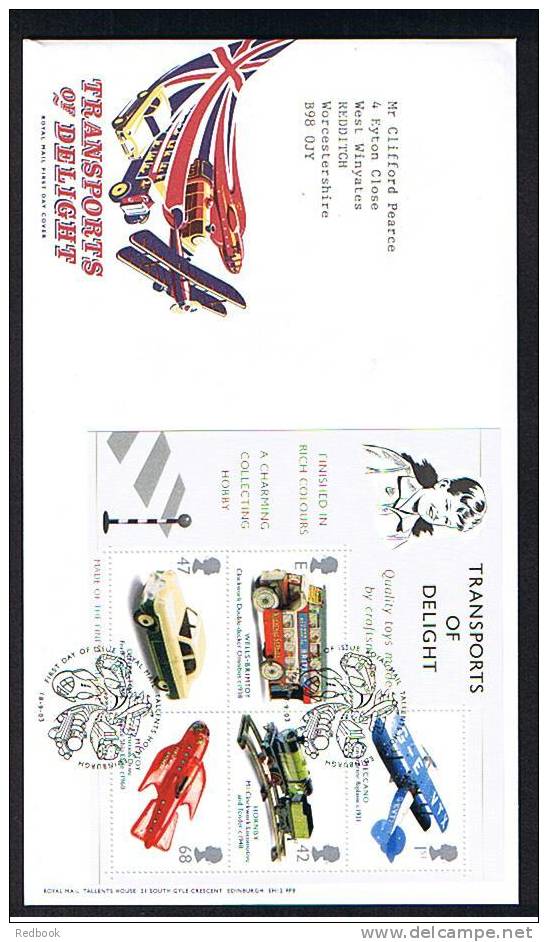 2003 GB FDC First Day Cover - Transports Of Delight Miniature Sheet - Children Toys Theme - Ref 474 - 2001-2010 Decimal Issues