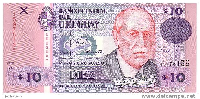 URUGUAY   10 Pesos Uruguayos   Emission De 1998   Pick 81     ***** BILLET  NEUF ***** - Uruguay