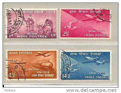 IndMi.Nr.232-35/ INDIEN - 1954, Ind. Briefmarken, 100 Jahre, Gestempelt   O - Used Stamps