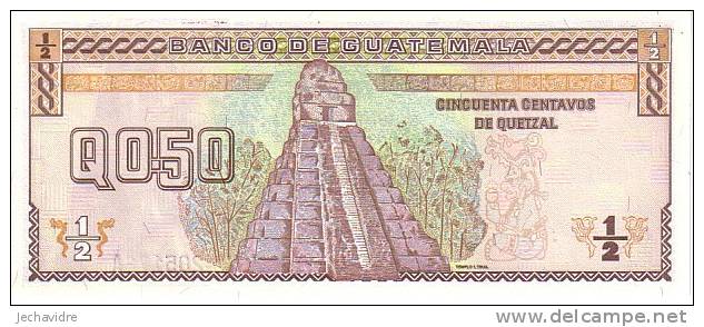 GUATEMALA  50 Centavos De Quetzal  Daté Du 09-01-1998   Pick 98    ***** BILLET  NEUF ***** - Guatemala