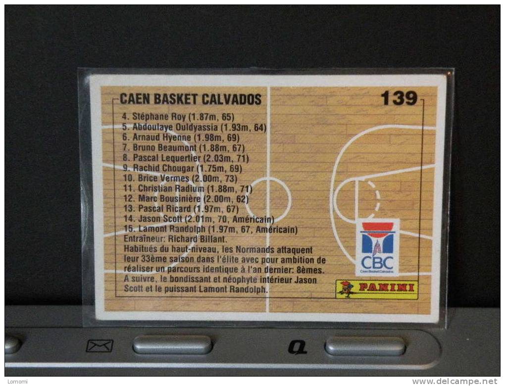 Carte  Basketball  1994, équipe, Caen Basket  Calvados - N° 139 - 2scan - Habillement, Souvenirs & Autres