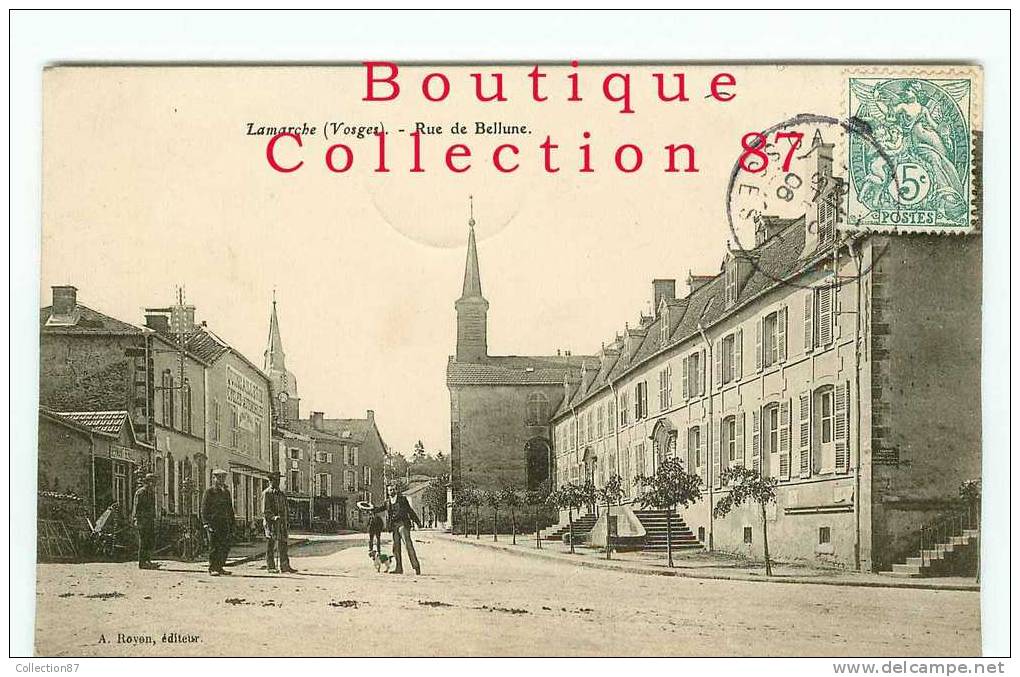 88 - VOSGES - LAMARCHE - RUE De BELLUME - QUINCAILLERIE - ECOLE De FILLES - DOS VISIBLE - Lamarche