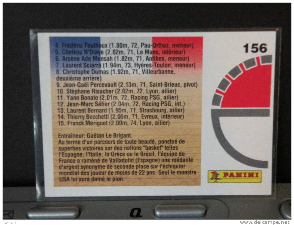 Carte  Basketball, équipe De France 1994  Basket  - N° 156 - 2scan - Uniformes, Recordatorios & Misc