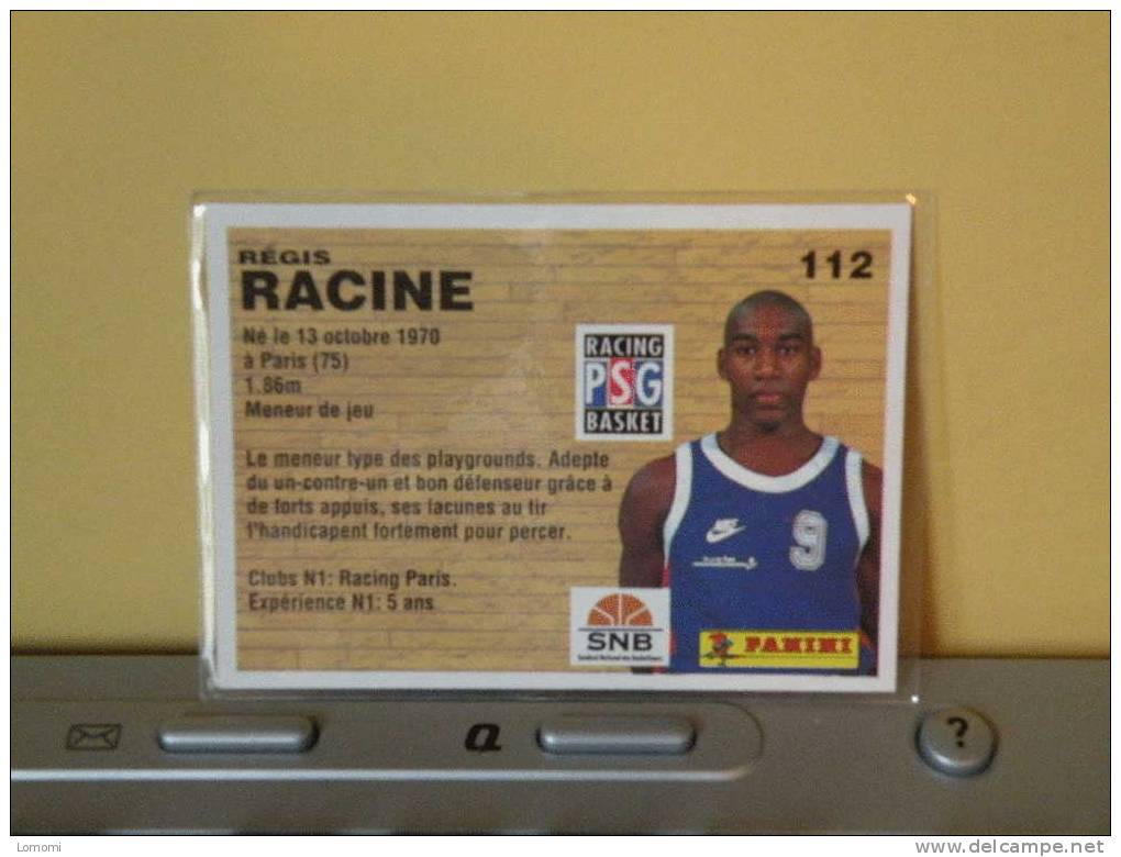 Carte  Basketball, 1994 équipe Du Racing PSG - Régis RACINE - N° 112  - 2scan - Bekleidung, Souvenirs Und Sonstige