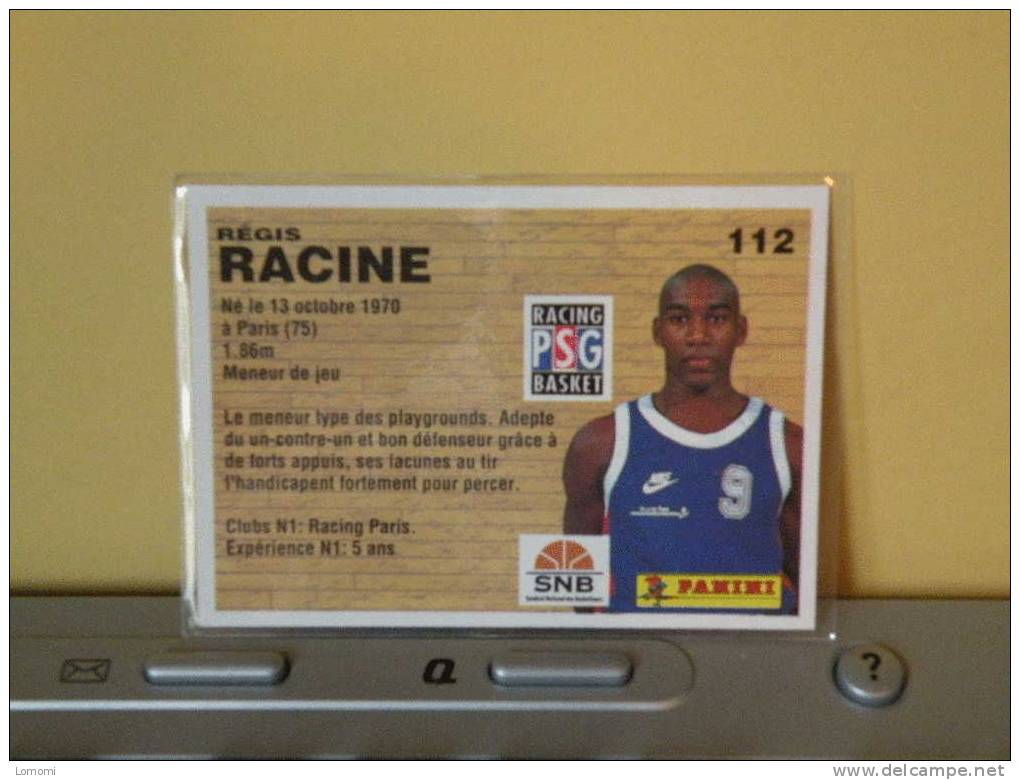 Carte  Basketball, 1994 équipe Du Racing PSG - Régis RACINE - N° 112  - 2scan - Habillement, Souvenirs & Autres