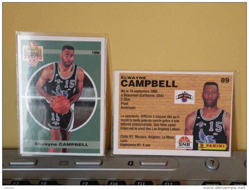 Carte  Basketball, 1994 équipe Du JET LYONS - Elwayne CAMPBELL  - N° 89  - 2scan - Apparel, Souvenirs & Other