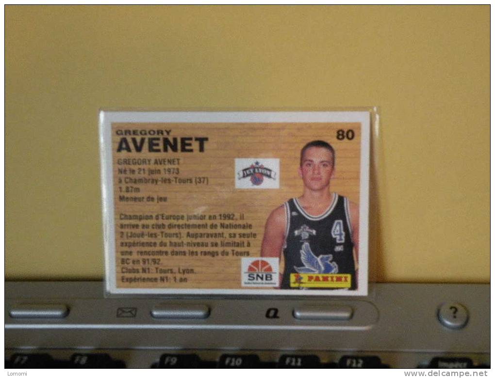 Carte  Basketball, 1994 équipe Du JET LYONS - Gregory AVENET  - N° 80  - 2scan - Habillement, Souvenirs & Autres