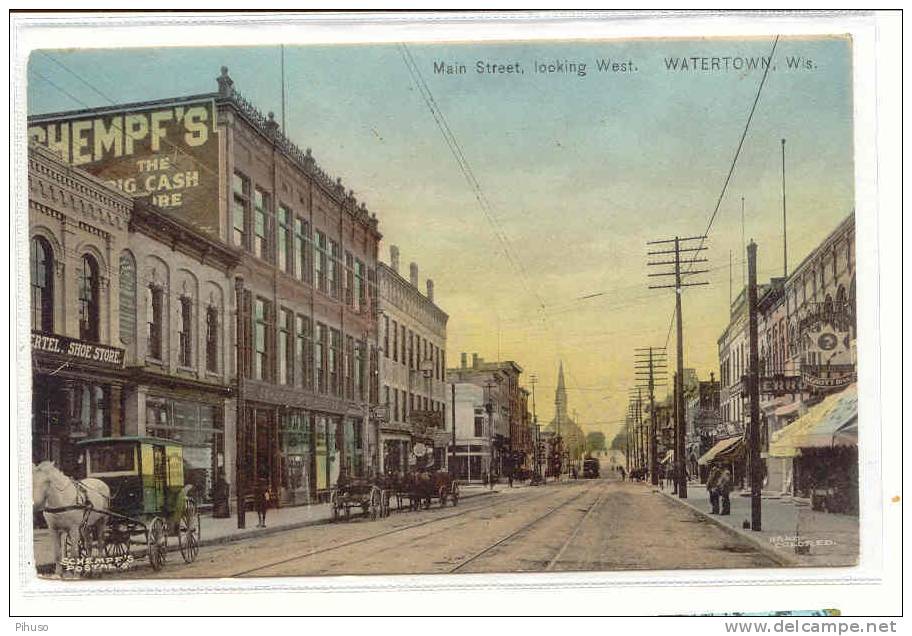 US-291   WATERTOWN : Main Straat Looking West - Sonstige & Ohne Zuordnung