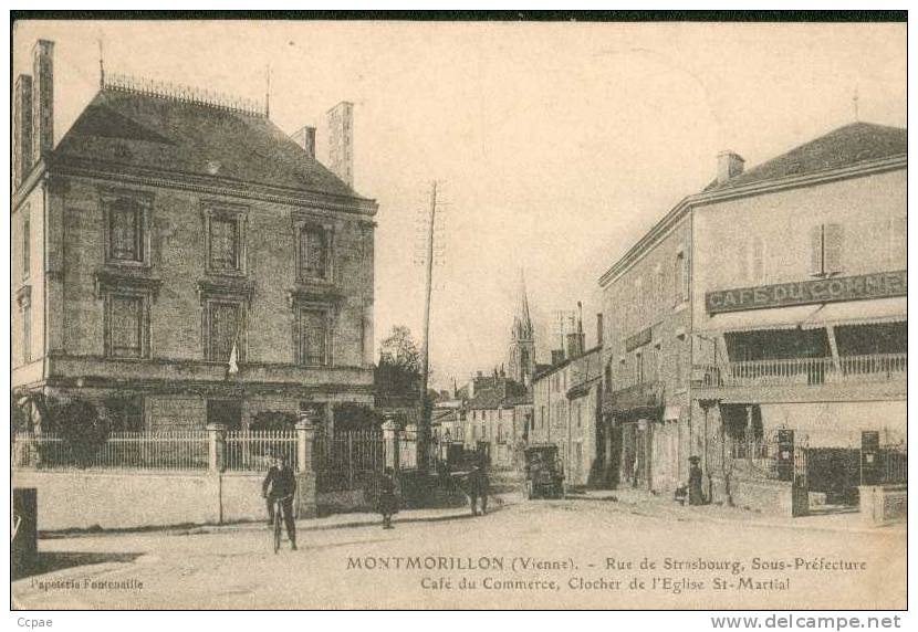 Rue De Strasbourg, Sous Préfecture, Café Du Commerce... - Montmorillon