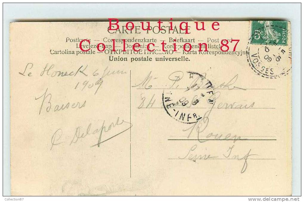 88 - HOHNECK - BORNE FRONTIERE - DOUANE - DOUANIER FRANCAIS Et ALLEMAND - DOS VISIBLE - Zoll