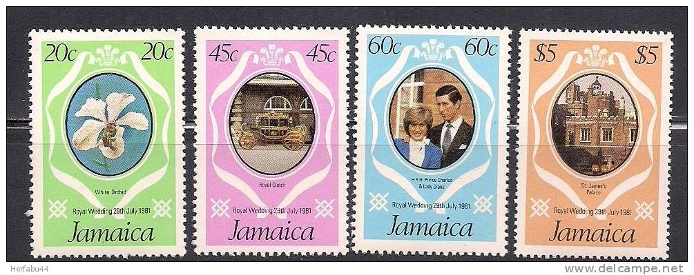 Jamaica     Royal Wedding    Set    SC# 500-503  MNH** - Royalties, Royals