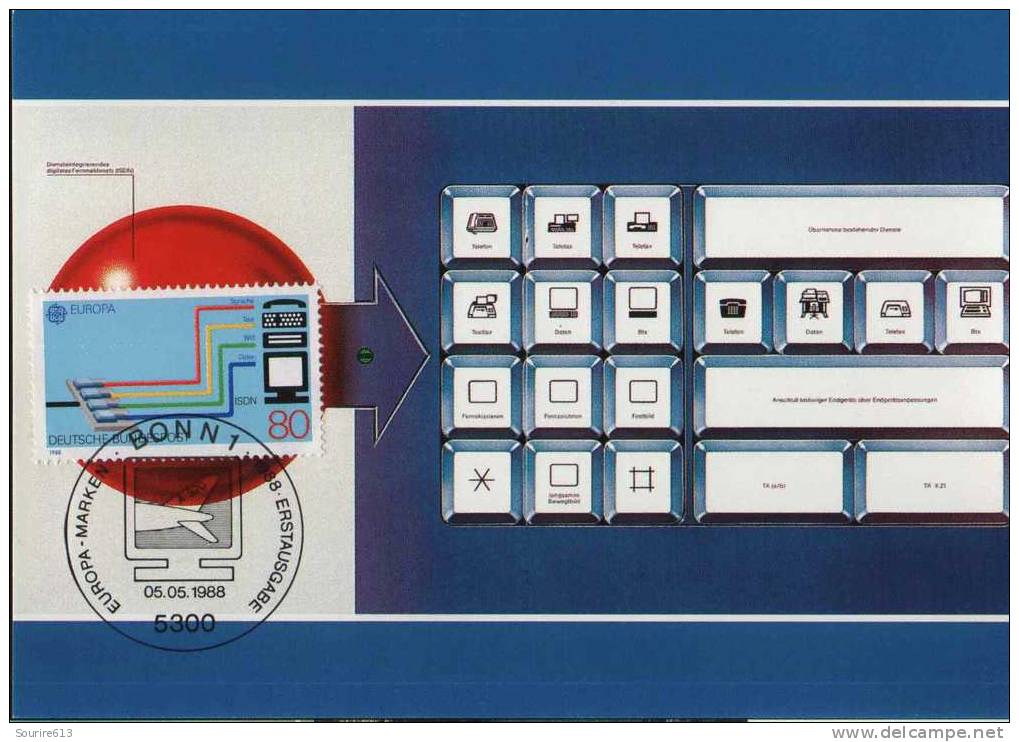 CPJ Allemagne 1988 Sciences Informatique ISDN Network Clavier écran Téléphonie Europa - Computers