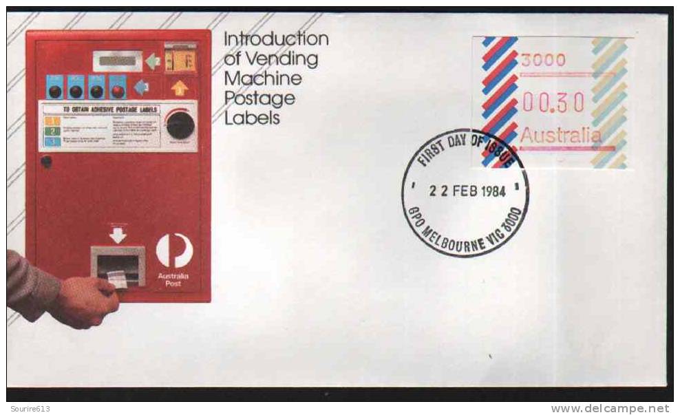 Fdc Australie 1984 Philatélie Vignettes ATM - Frama Vending Machine Postage Labels - Automaatzegels [ATM]