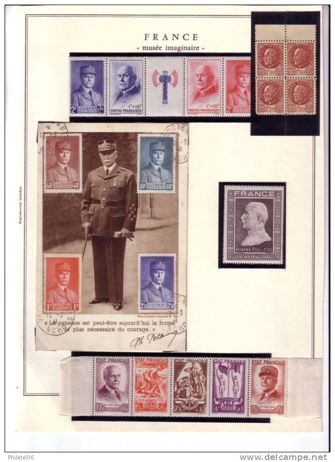 FRANCE   THEME MARECHAL PETAIN  BEAU LOT DONT RARE CARTE MAXIMUM - Collezioni