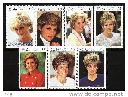 CUBA 1998 - PRINCESSE DIANA (1961-1997) 7v - Berühmte Frauen