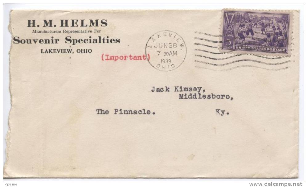 USA Cover Lakeview 28-6-1939 - Storia Postale