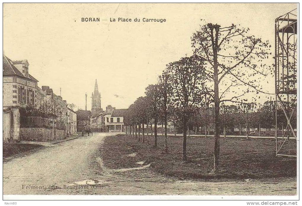 60 BORAN La Place Du Carrouge Réédition Cpa Animée - Boran-sur-Oise