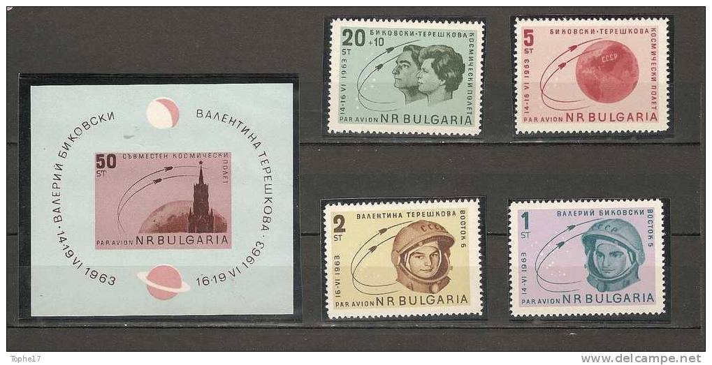 T - Bulgarie - 1963 - Y&T PA 98 à 101 + Bloc 10 MNH Neuf ** - Europe