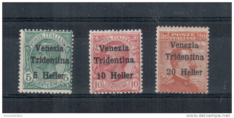 TRENTINO ALTO ADIGE 1918 FRANCOBOLLI SOPRASTAMPATI "VENEZIA TRIDENTINA" ** MNH - Trento