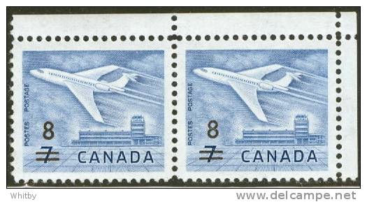 1964 8 Cent Jet Plane Surcharge Issue  #430 MNH Pair - Unused Stamps