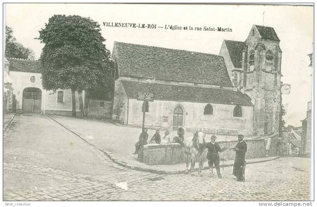 VILLENEUVE-le-ROI - L'Eglise Et La Rue St-Martin - Villeneuve Le Roi