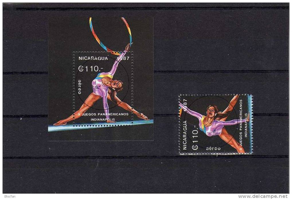 Gymnastik Panamerikanische Spiele Nicaragua 2814+ Block 174 O 6€ - Summer 1988: Seoul