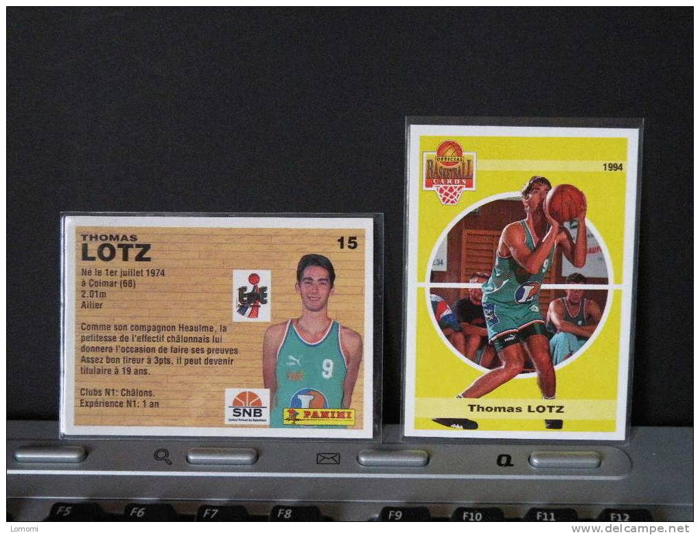 Carte  Basketball, 1994 équipe - Châlons - Thomas LOTZ - N° 15 - 2scan - Habillement, Souvenirs & Autres