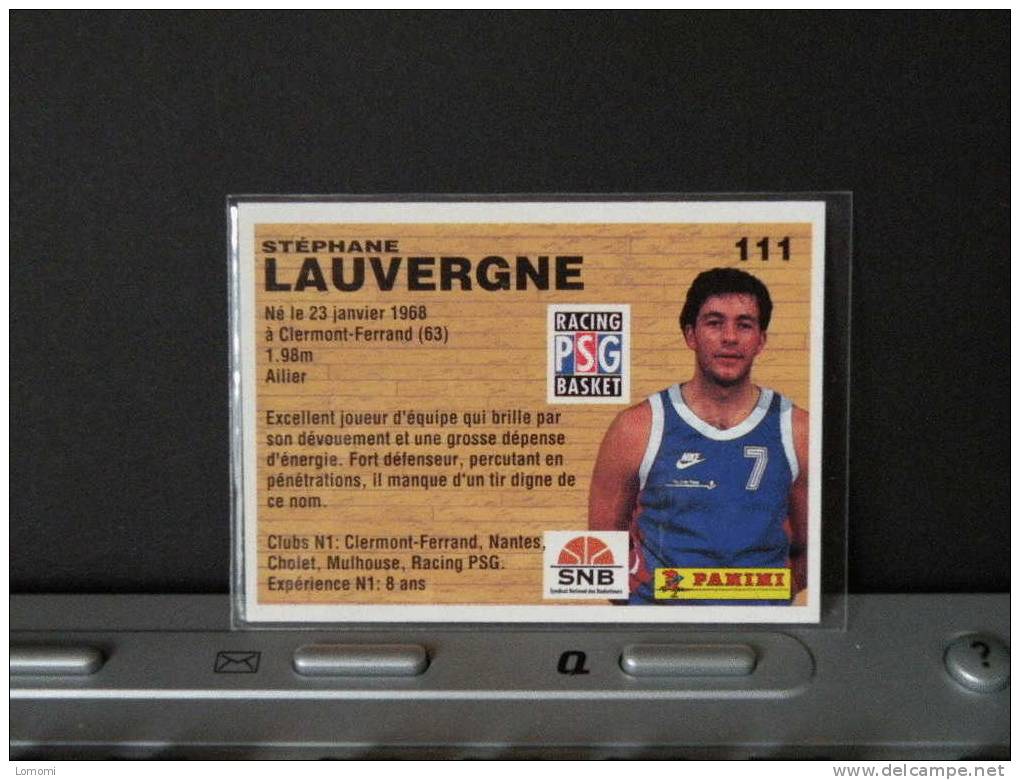 Carte  Basketball, 1994 équipe - RACING PSG - Stéphane LAUVERGNE - N° 111 - 2scan - Habillement, Souvenirs & Autres