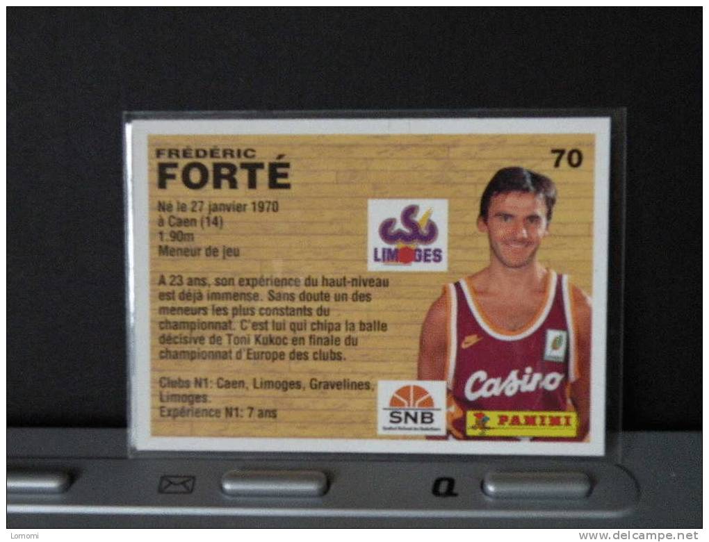 Carte  Basketball, 1994 équipe - Limoges - Frédéric Forté - N° 70 - 2scan - Bekleidung, Souvenirs Und Sonstige