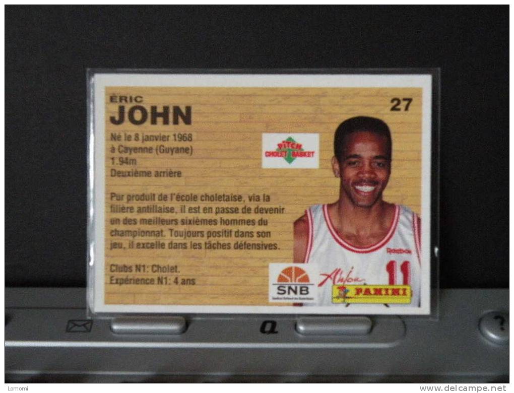 Carte  Basketball, 1994 équipe - Cholet - Eric JOHN - N° 27 - 2scan - Habillement, Souvenirs & Autres