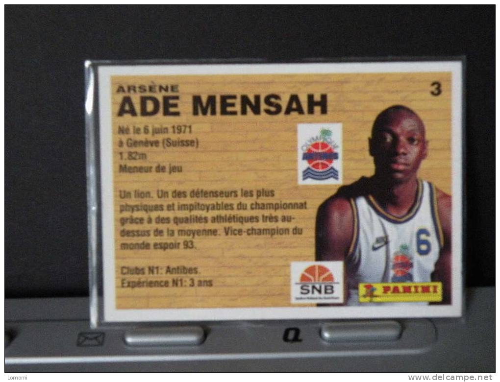 Carte  Basketball, 1994 équipe - Antibes - Arsène ADE MENSAH - N° 3 - 2scan - Bekleidung, Souvenirs Und Sonstige