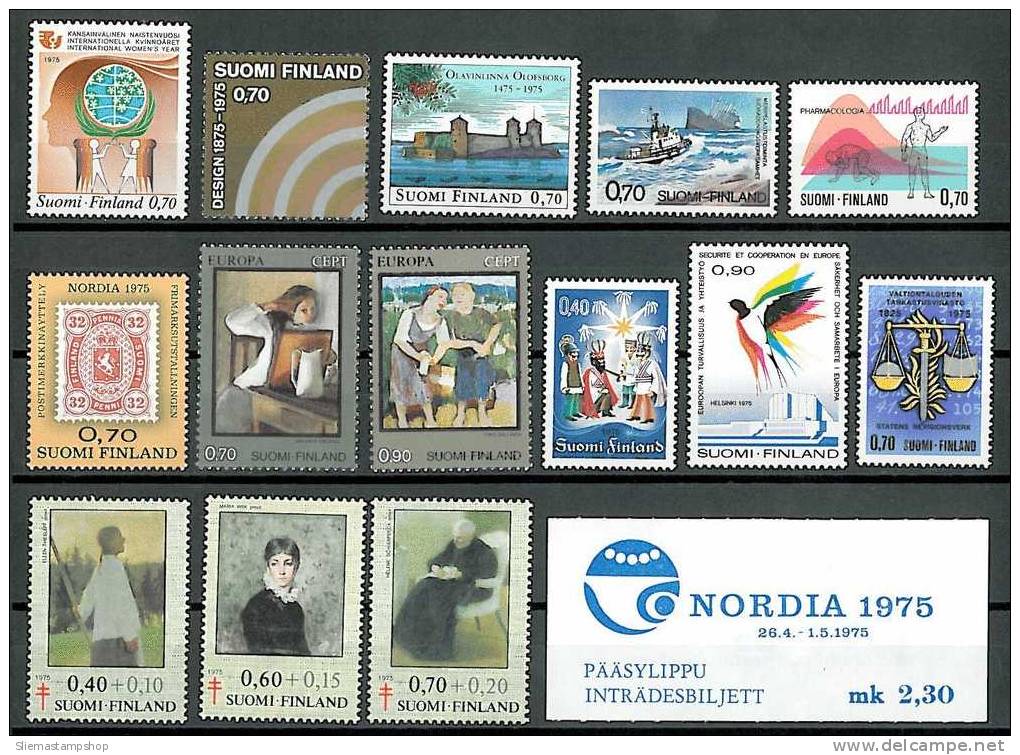 FINLAND - 1975 SELECTION 18 STAMPS - Unused Stamps