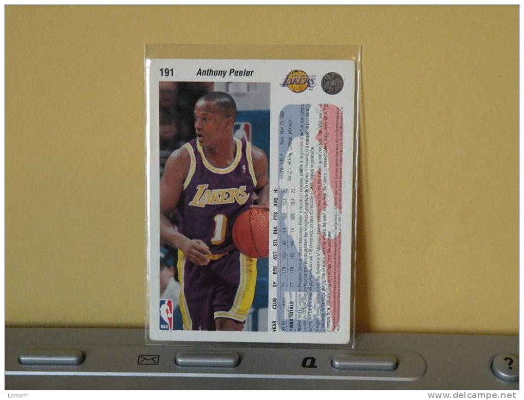 Carte  Basketball, 1992/93/94 - Anthony Peeler - N° 191 - 2 Scan - Los Angeles Lakers