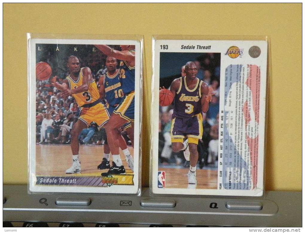 Carte  Basketball, 1992/93/94 - Sedale Threatt - N° 193 - 2 Scan - Los Angeles Lakers