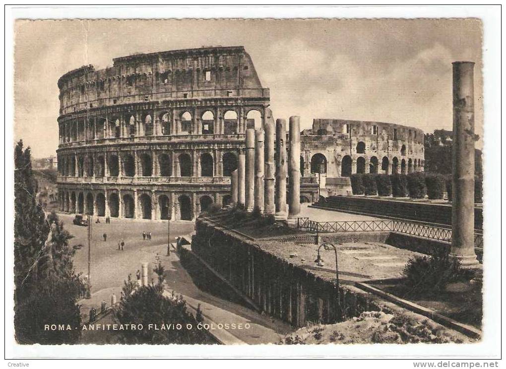 ROMA. ANFITEATRO FLAVIO O COLOSSEO(timbre Enlevé,pliés) - Coliseo