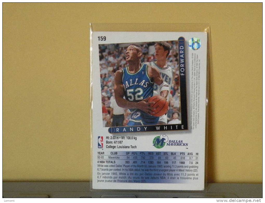 *Carte  Basketball, 1992/93/94 - Randy White - N° 159 - 2 Scan - Dallas Mavericks