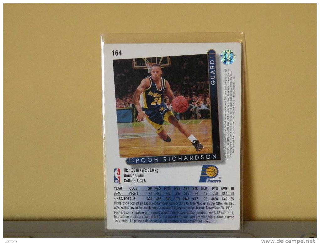 *Carte  Basketball, 1992/93/94/95 - POOH  RICHARDSON - N° 164 - 2 Scan - Indiana Pacers
