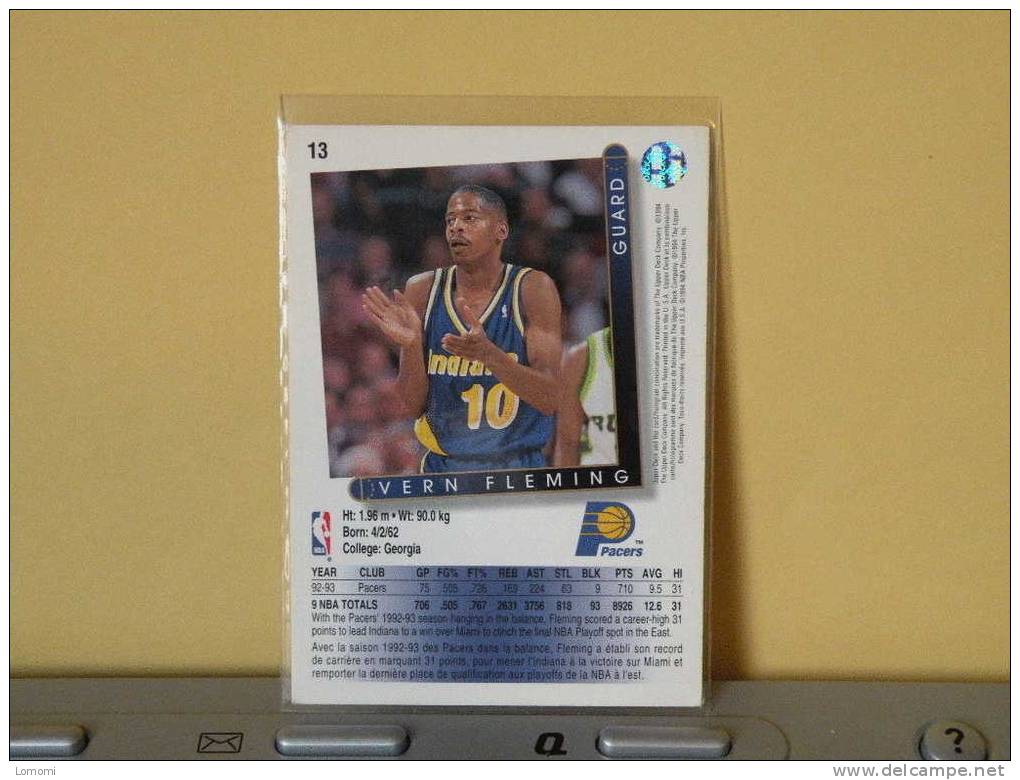 *Carte  Basketball, 1992/93/94/95 - Vern FLEMING - N° 13 - 2 Scan - Indiana Pacers