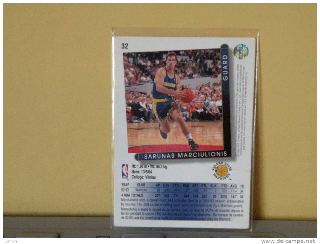 *Carte  Basketball, 1992/93/94/95 - Sarunas Marciulionis - N° 32 - 2 Scan - Golden State Warriors