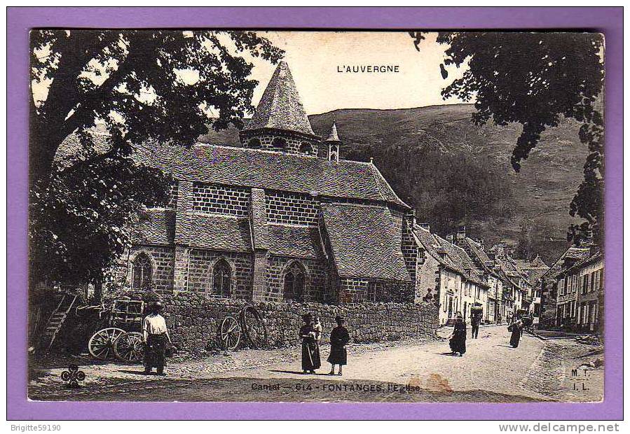 CPA - 15  - FONTANGES -  L EGLISE -  LA PLACE / 1908 - Autres & Non Classés