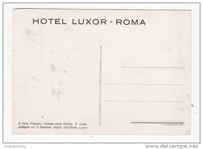 ROMA - Pubblicitaria Hotel LUXOR - Altare Della Patria... - Cartolina FG NV - Altare Della Patria