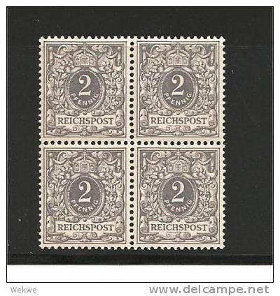 DSP025/ Krone 52** (4-er Block) 1893  O - Unused Stamps