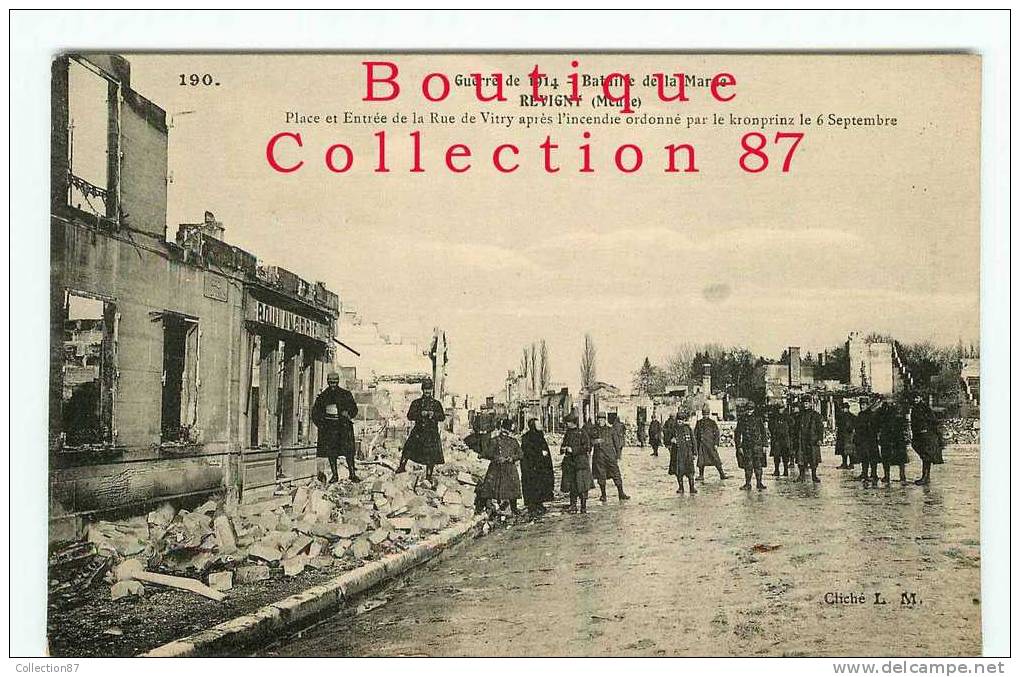 55 - REVIGNY - GUERRE 14 - PLACE & ENTREE De La RUE De VITRY - BOULANGERIE - DOS VISIBLE - Revigny Sur Ornain