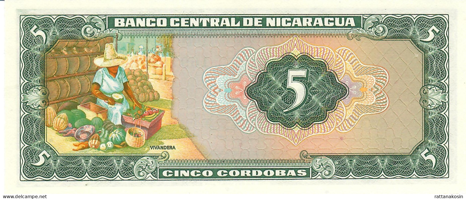 NICARAGUA P122   5  CORDOBAS    1972    UNC. - Nicaragua