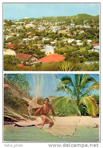 Nouvelle Calédonie, 2 CPSm : Nouméa ( Quartier De La Vallée Des Colons ) & Pêcheur à L'épervier - Nouvelle Calédonie