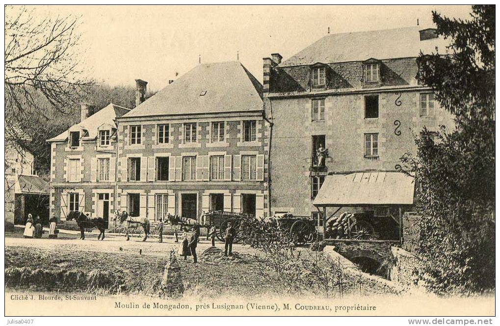 LUSIGNAN (86) Moulin à Eau Minoterie Attelages Coudreau Propriétaire - Lusignan