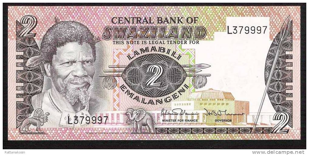 SWAZILAND  P8b  2  EMALANGENI 1984 Signature 3 PREFIX L     UNC. - Swasiland