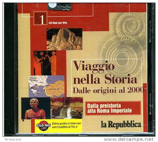 CD ROM 1 VIAGGIO NELLA STORIA DALLA PREISTORIA ALLA ROMA IMPERIALE REPUBBLICA - CD